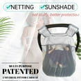 thumbnail image 3 of Summer Baby Car Seat Cover, Sun Shade Cover with mosquito net for baby, 2 in 1 Breathable baby Car Seat sun shade Canopy and bug net, Patent design, Grey, 3 of 5
