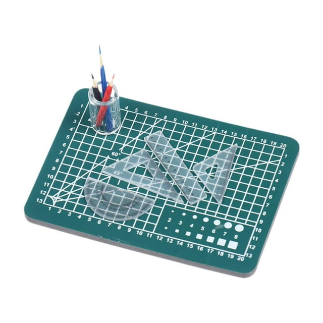 Bunblic 1:12 Miniature Mini Rulers Model Set Learning Props Cutting Board, Pencil, Simulation Rulers, Simulation Doll Learning Rulers Green