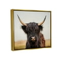 thumbnail image 3 of Stupell Industries Black Highland Cow Portrait Animals & Insects Photography Gold Floater Framed Art Print Wall Art, 21 x 17, 3 of 10