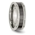 thumbnail image 4 of Chisel Stainless Steel w/Sawtooth Accent/Black Ceramic Center Faceted Band, 4 of 6