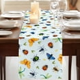 thumbnail image 3 of Table Runners 70 Inches Long Dress Scarves, Spring Butterfly Dragonfly Farmhouse Coffee/Dining/Kitchen Table Decor, Holiday Table Runner, Rustic Botanical Floral Teal Green 13x70 Inch, 3 of 9