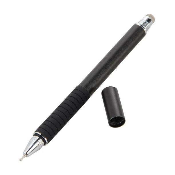Pluma de pantalla táctil capacitiva de gel de sílice 2 en 1 para iPhone iPad (negro)