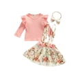 thumbnail image 1 of xiaxaixu Baby Flying Sleeves + Suspender Skirt + Bow Headband, Flower Pattern, 1 of 6