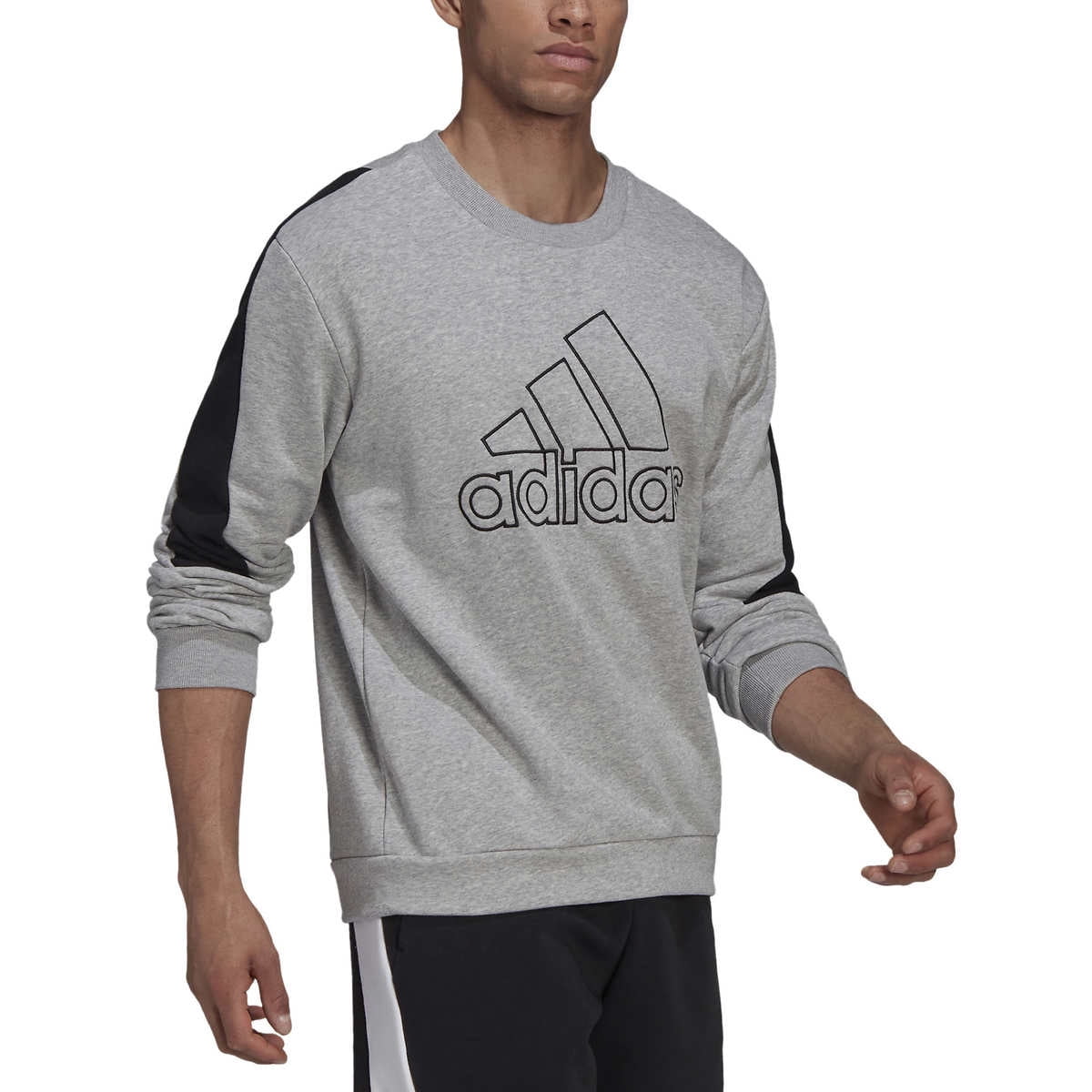 adidas Men's Future Icon Embroidered Badge of Sport Sweatshirt (Medium Grey Heather/Medium)