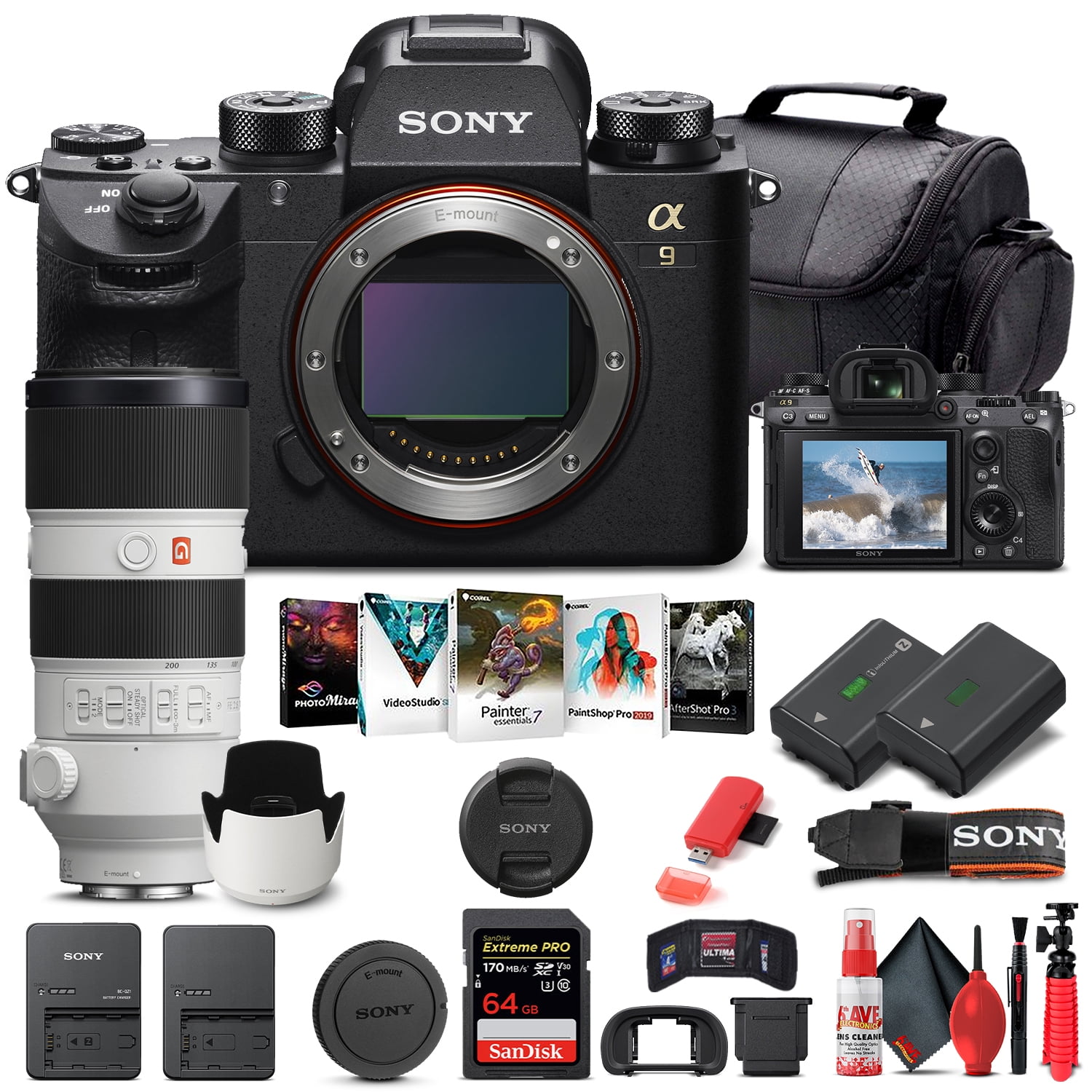 Sony Alpha a9 II Mirrorless Camera W/ Sony FE 70-200mm Lens - Basic Bundle(International Model)