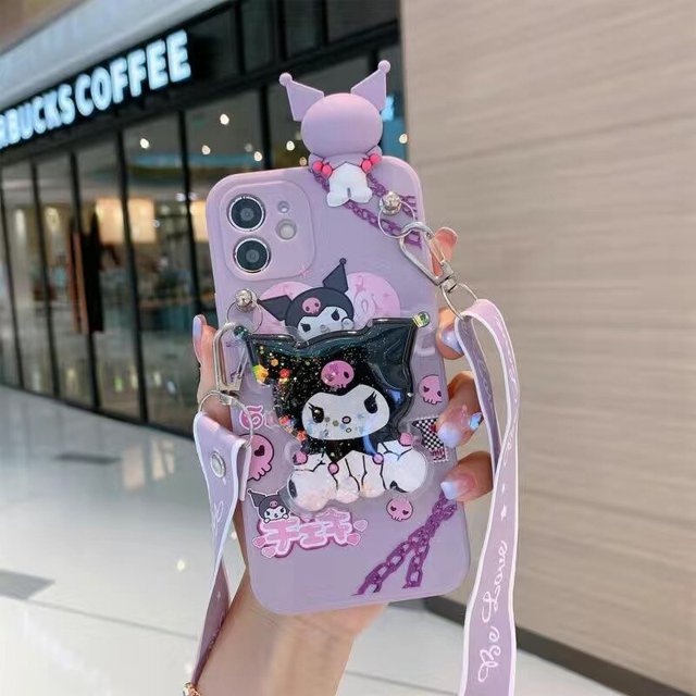 Sanrio Kuromi-funda de teléfono para iPhone, carcasa a prueba de golpes para modelos 14, 13, 12, 11 Pro Max, Mini, XR, X, XS, MAX, 8, 7 Plus, SE Fivean unisex