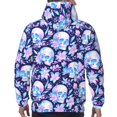 thumbnail image 7 of Naloa crystal Skull flower leaf Men's Casual Hooded Collar Drawstring Hoodies Pullover Sweatshirts Casual Long Sleeve Shirts-Small, 7 of 7
