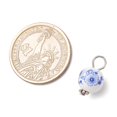 thumbnail image 3 of Handmade Flower Printed Porcelain Ceramic Pendants with Iron and Alloy Findings Round Mixed color 17.5x10.5mm Hole: 4mm Porcelain, 3 of 6