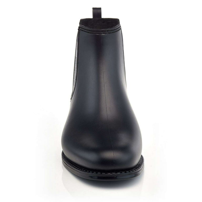 Henry Ferrera Women s Marsala Plaid Chelsea Rain Boots BLK 10
