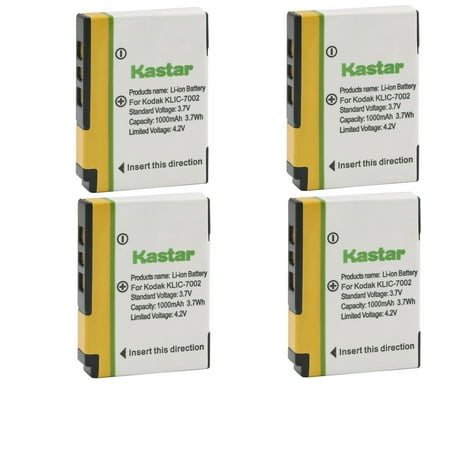 Kastar K7002 Battery 4-Pack Replacement for Kodak KLIC-7002 K7002 Battery Kodak EasyShare V530 EasyShare V603 EasyShare V530 Zoom EasyShare V603 Zoom Camera