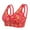 Red, variant on QQAMB Bras for Women Plus Size Floral Print Front Buckle Wireless Strap Gathering Underwear Everyday Bras Black 6XL