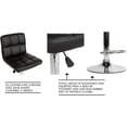 thumbnail image 5 of Bar Stools with Back Sets of 2 Swivel Adjustable Barstools Counter Height Modern Square PU Leather Bar Chairs Armless Island Chairs for Kitchen Counter, 5 of 7