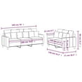 thumbnail image 4 of vidaXL 2 Piece Sofa Set with Cushions Dark Grey Fabric, 4 of 4