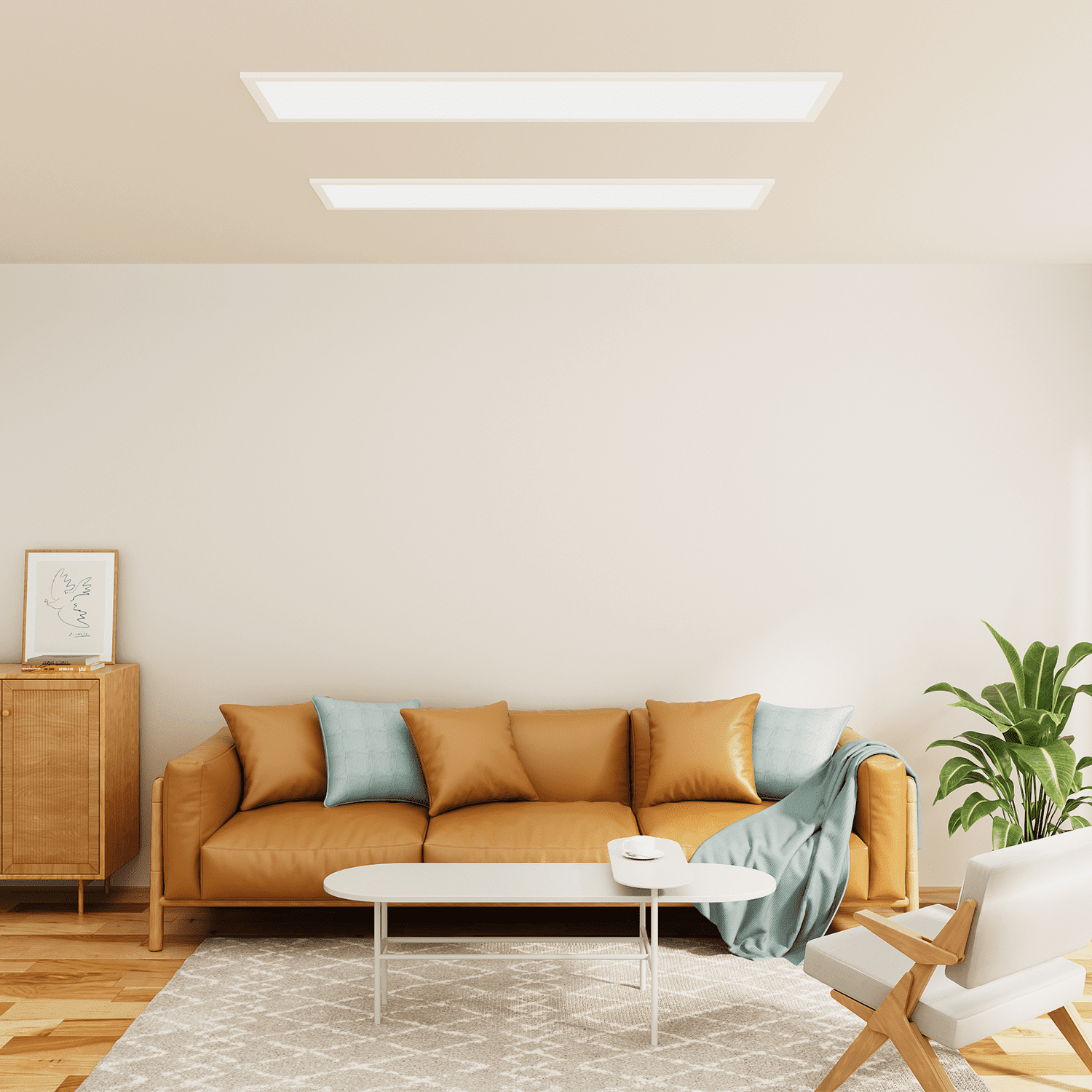 Magshion 2 Piece 1x4 LED Flat Panel Light, 3 Color Selectable - LED Panel Light Dimmable Drop Ceiling Troffer Fixture, 4000LM,110LM/W