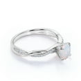 thumbnail image 6 of JeenMata 1 ct Round Cut Opal and Moissanite Infinity Engagement Ring in 18k White Gold over Silver, 6 of 7