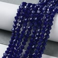 thumbnail image 4 of Opaque Solid color Imitation Jade Glass Beads Strands Faceted Bicone Dark Blue 4x4mm Hole: 0.8mm 80~85pcs/strand 30~32cm, 4 of 4