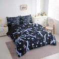 thumbnail image 3 of Homewish Girls Bow Knot 7-Piece Twin Bedding Sets,Cartoon Rose Floral Bedding Comforter Set,Blue Black Sheet Sets For Kids,Luxury Bedroom Decor Reversible, 3 of 8