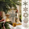thumbnail image 1 of Fiudx Colgante de Copo de Nieve Navideño, Decoración Dorada Brillante, Material Irrompible, Versátil para Árbol o Corona, Ambiente Festivo, 4 Tamaños Disponibles, 1 Pieza Por Juego, 1 of 7