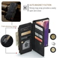 thumbnail image 4 of for Samsung Galaxy Note 20 Case, Wallet Case with Card Holder Kickstand Magnetic Zipper Pocket Lanyard Strap Wristlet,Leather Flip Case Wallet for Samsung Galaxy Note 20,Black, 4 of 10