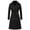 Black, variant on Womens Long Trench Coat Women's 3/4 Length Double Breasted Lapel Jacket with Belt Black XL