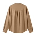 thumbnail image 5 of Linen Shirts for Women Long Sleeve V Neck Pullover Tops Button Down T Shirt Casual Fall Blouses, 5 of 6
