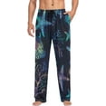 thumbnail image 4 of Men's Pajama Pants with Pockets Sleepwear Lounge Pants Stretch Casual Coral Starfish Fish, 4 of 7