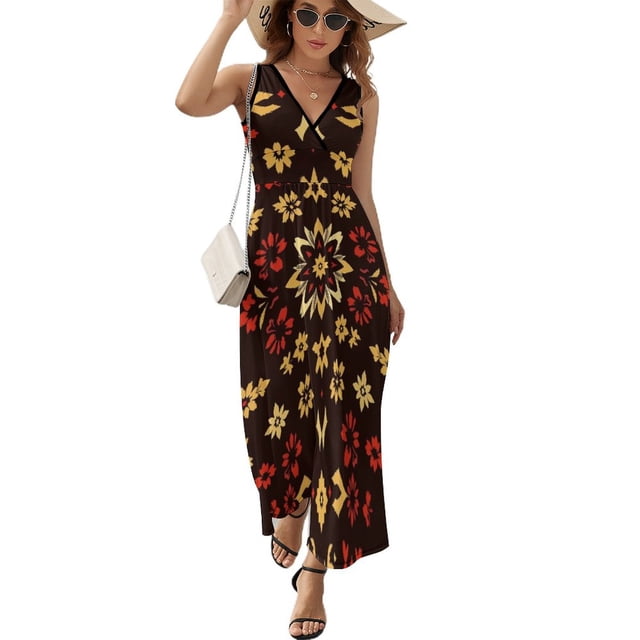 Bohemian Pattern Vestido Sin Mangas Vestidos Para Mujer, Vestido Suelto De Verano 2025