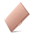 thumbnail image 2 of Business Card Holder, Pocket Metal Card Case for Men & Women, Professional Slim Stainless Steel Business Card Holders, Buckle Style Shut, Rose Gold, 2 of 7