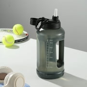 Mainstays Water Bottle, 64 fl oz, Translucent Black, 2-in-1 Straw/Chug Lid, Plastic