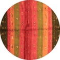 thumbnail image 1 of Ahgly Company Indoor Round Abstract Orange Contemporary Area Rugs, 4' Round, 1 of 1