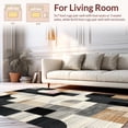 thumbnail image 2 of ODIKA 5'x7' Machine Washable Non-Slip Area Rug, Boho Chic Black & Beige Irregular Shapes High Traffic Rug, Beige, 138439, 2 of 7