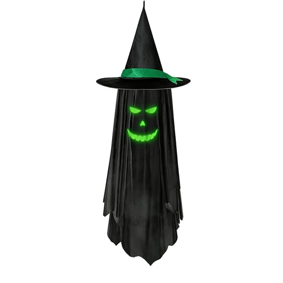Halloween Hanging Glow In The Dark Witch Hat Ornament For Porch Patio Garden Trees halloween decorations halloween decorations indoor halloween decorations outdoor