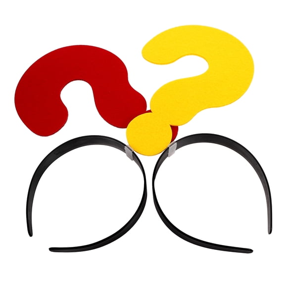MOVTOTOP 2pcs Question Mark Headband Photo Booth Headband Holiday Party Hair Hoop Party Favors Cloth Headband Punctuation Headband