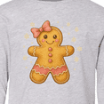 thumbnail image 4 of Inktastic Cute Gingerbread Girl with Pink Bow Christmas Long Sleeve Youth T-Shirt, 4 of 5