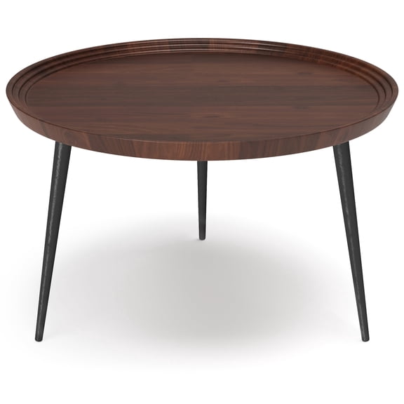 Simpli Home Clairmont Modern Industrial 30 inch Wide Metal Coffee Table in Cognac