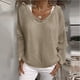 thumbnail image 2 of Gibobby Suéter casual mujer, Suéter de punto suave con cuello redondo para mujer(Caqui,M), 2 of 5
