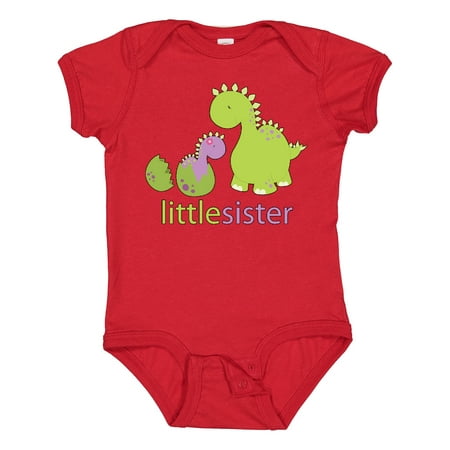 

Inktastic Little Sister Purple Gift Baby Girl Bodysuit