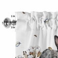 thumbnail image 4 of Rabbits Pine Cone Rod Pocket Curtain Valance, Sweet Home Texture Brown Leaves Berries Farmhouse Window Valance for Living Room, Bedroom, Kitchen 54"W x 18"L, 4 of 9