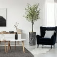 thumbnail image 3 of Artificial Tree in Modern Geometric Pattern Planter, Fake Olive Silk Tree for Indoor and Outdoor Home Decoration - 68" Overall Tall (Plant Pot Plus Tree), 3 of 5