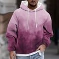 thumbnail image 2 of Enjoytime Mens Lightweight Hoodie Long Sleeve Drawstring Casual Pullover Tops Fashion Gradient Loose Sweatshirts Fall Winter Plus Size Clothes Pink M, 2 of 5