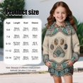 thumbnail image 7 of Xoenoiee Boho Paw Print Sweatshirt for Girls Long Hoodies Pullover Dresses Long Sleeve Sportswear Comfy Sports Sweater with Kangaroo Pocket Sportswear Plus Size, 7-8 Years, 7 of 7