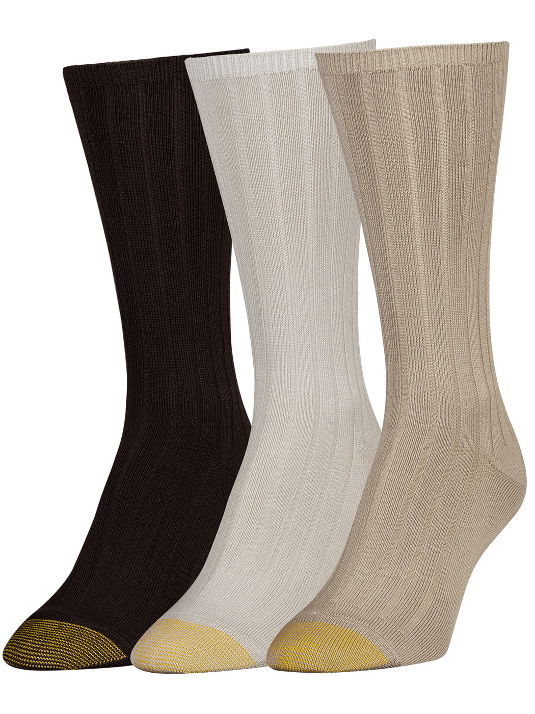 3-Pairs Gold Toe Women's Verona Crew Socks 