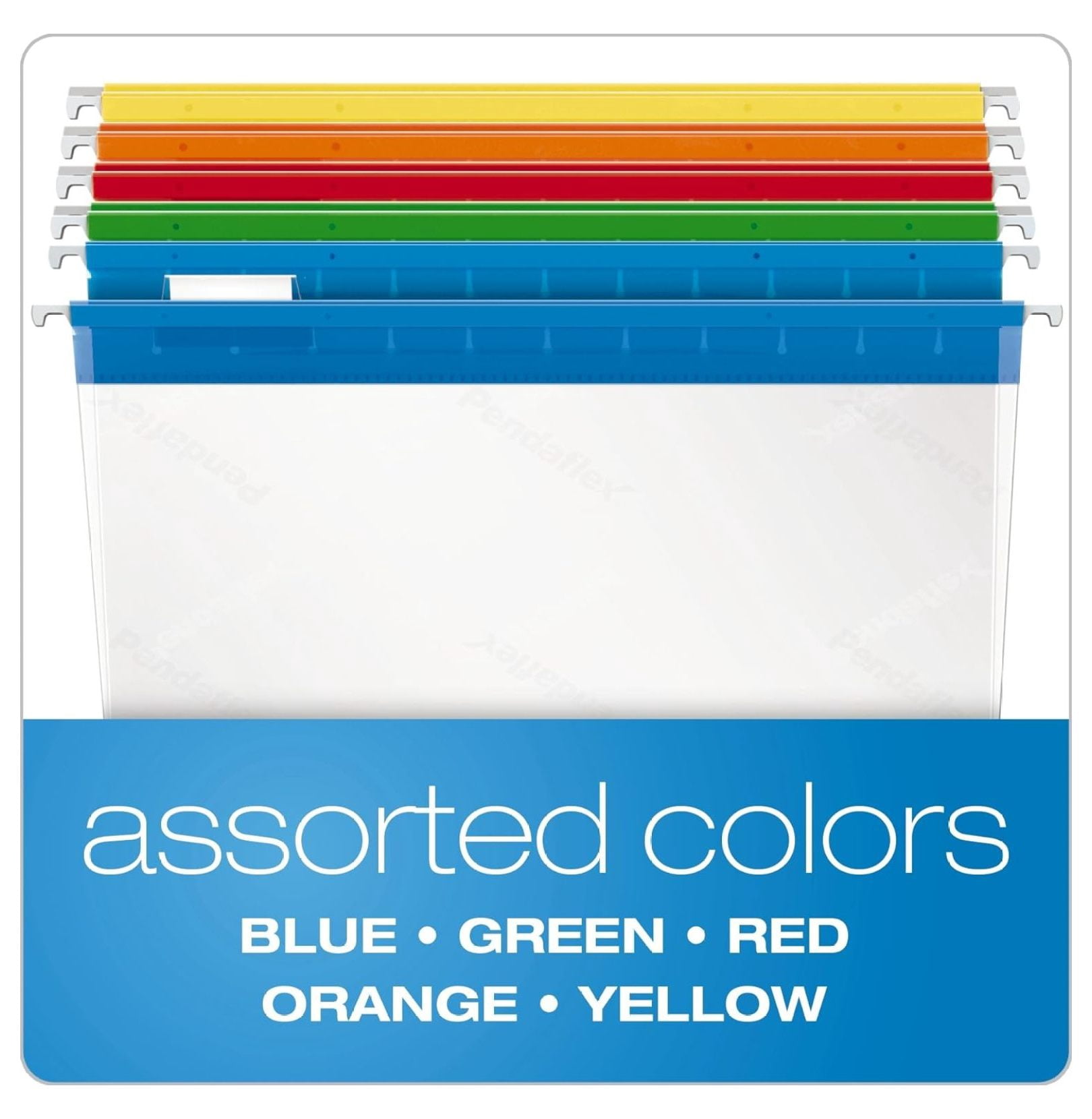YfulYde 55708 Hanging File Folders, 1/5 Tab, Letter, Assorted Colors (Box of 25)