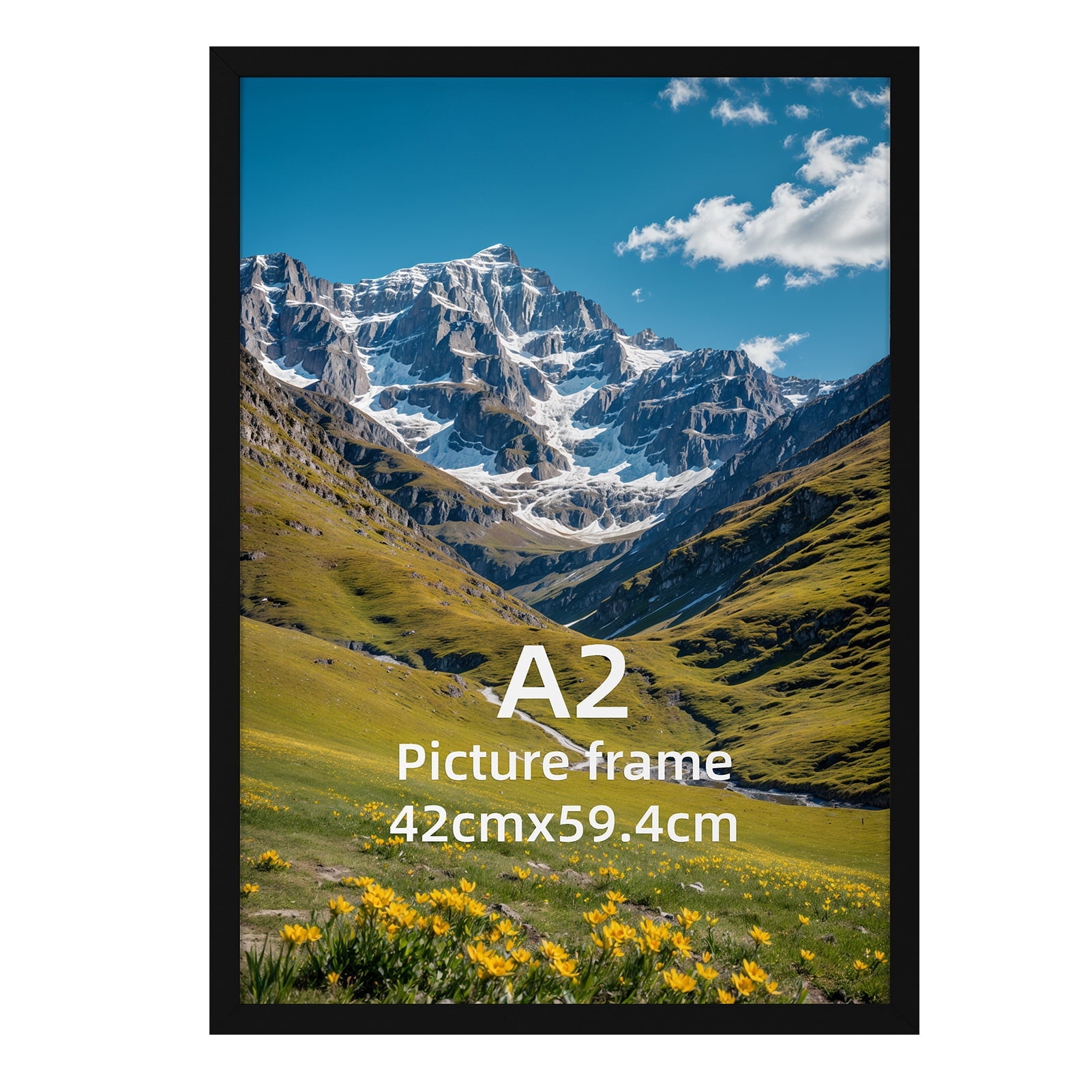 A2 Picture Frame, 16.5x23.4 Inch Thin Poster Photo Frame for Wall Display, Single, Black