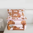 thumbnail image 5 of Erosebridal Girls Personalized Initial B Cute Capybara Full Size Comforter Sets 3 Pieces For Kids,Cartoon Fruit Orange Watermelon Flowers Bedding Sets,Pink Reversible, 5 of 7