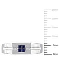 thumbnail image 2 of Everly Men's Sapphire Sterling Silver Wedding Ring, 2 of 7