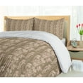 thumbnail image 5 of Ambesonne Botanical Duvet Cover Sets, Tropical Leaf Nude Tones, 2-Queen, Camel and Pale Salmon, 5 of 7