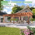 thumbnail image 4 of VEIKOUS 24' x 12' Outdoor Cedar Wood Pergola, Pergola Grape Trellis for Climbing Plant W/ Ground Stakes for Garden & Deck, 4 of 14