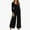 Black, variant on jjayotai Womens Jumpsuit, Casual Loose Jumpsuit Long Sleeved Wide Leg Trouser With Pockets Black XXXL