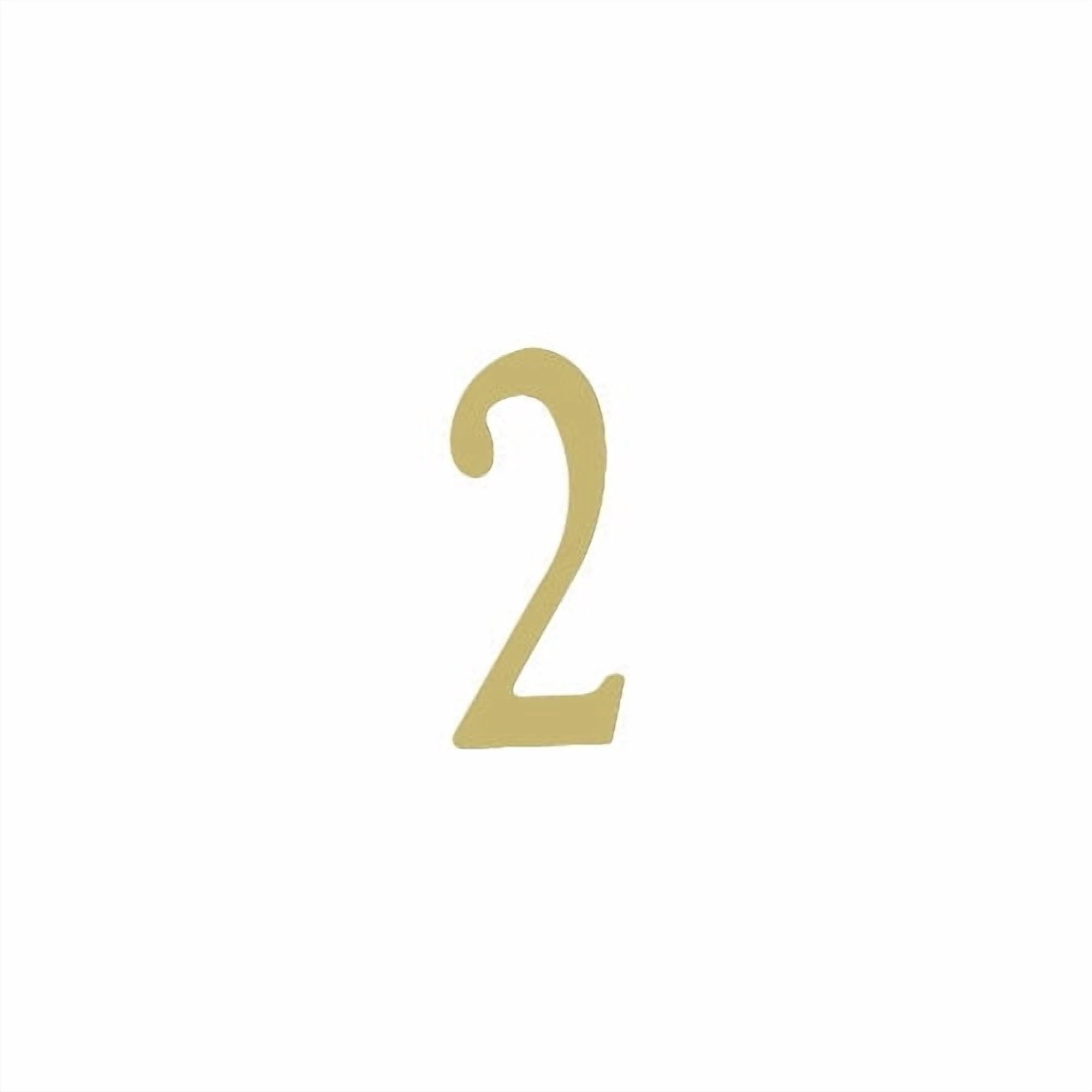 Outdoor Decorative 2 inch Stainless Steel Self Adhesive Address Number - Number: 2
